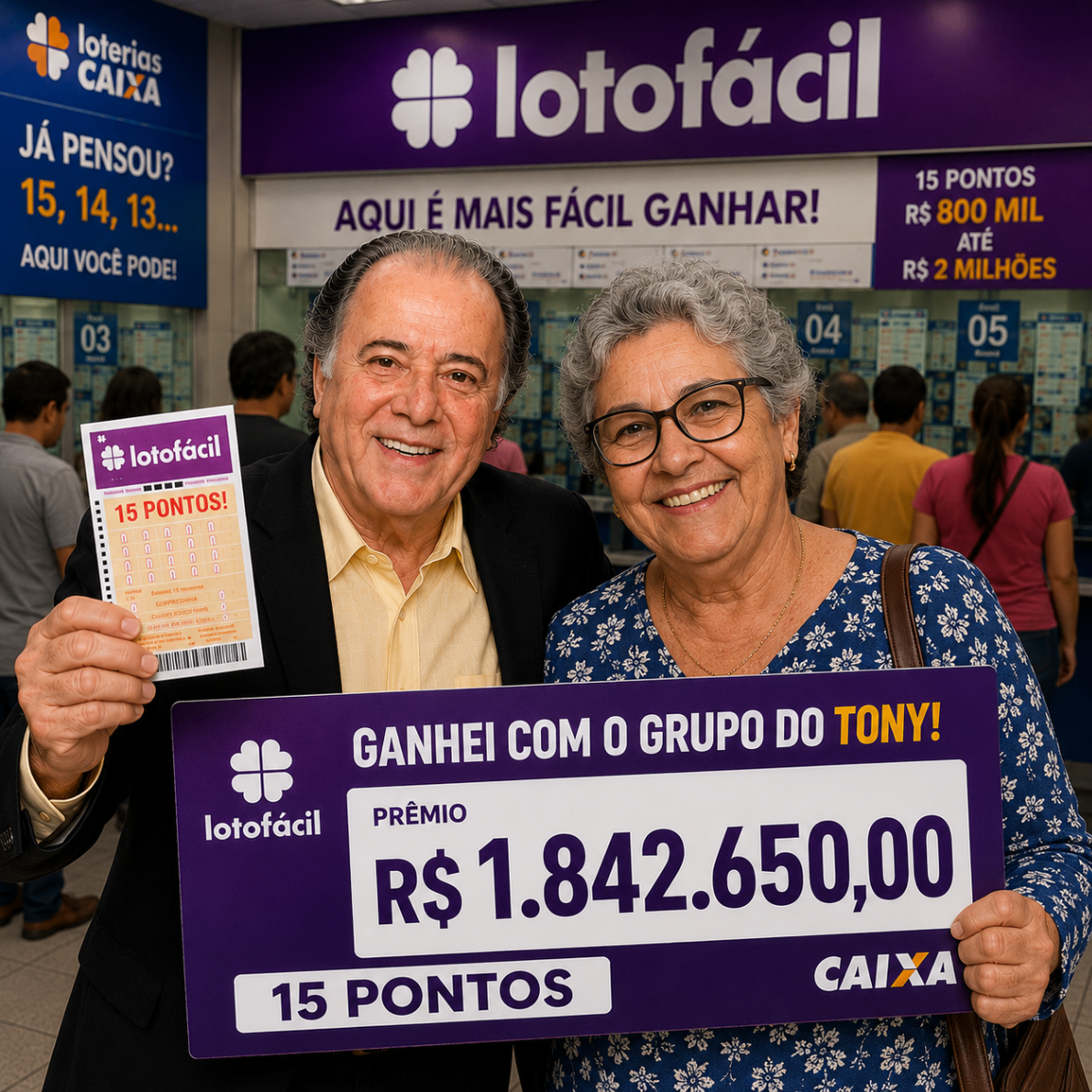 Testemunho real com placa de prêmio de 15 pontos